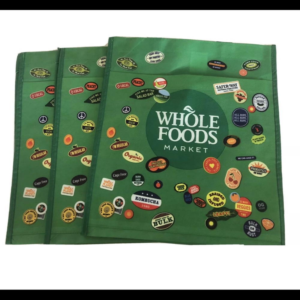 Whole Foods Reusable Bags / Set of 3 new